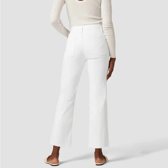 Hudson Remi High-Rise Straight Crop Jean White Raw Hem Size 28 - Picture 2 of 10